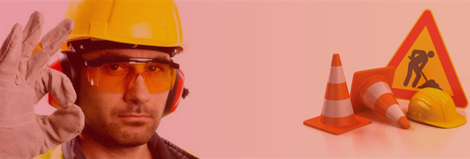 hombre con casco y equipos de seguridad industrial